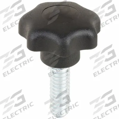 KIPP Hand Knob: 7 Point, Plastic w/ Steel Thread, 1/4"-20 Thread, 20 mm Thread Lg - 7-Arm Knobs with Threaded Stud