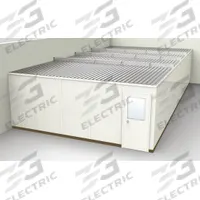 PORTA-FAB Modular In-Plant Office: 40 ft x 20 ft x 8 ft, 2 Walls, Steel-Covered Drywall, Beige (MPN GS2040-2). Key specifications — attr1283742: Beige; attr1283794: PORTA-FAB; attr1283748: STC 31; attr1283763: Steel.