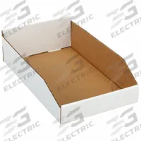 PACKAGING CORPORATION OF AMERICA Corrugated Shelf Bin: 17 in Overall Lg, 10 1/4 in x 4 3/4 in, White (MPN 2W255). Key specifications — Brand: PACKAGING CORPORATION OF AMERICA; % Recycled Content: 30-45%; Manufacturer Part Number: 2W255; Includes Dividers: Dividers Not Included; Electrostatic Discharge: Not Electrostatic Discharge Conductive.