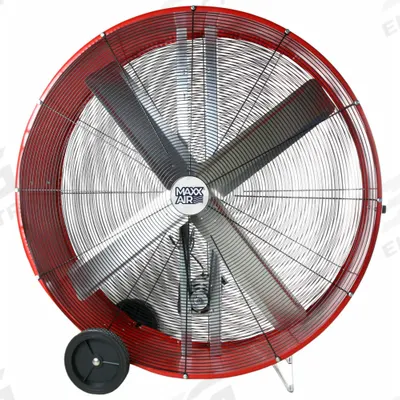MAXX AIR Cooling Fan: 48 in Blade Dia, 120V AC, Mobile, 3/4 hp, Belt Drive - Standard Industrial Floor Fans