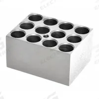 OHAUS Heat Block: Anodized Aluminum, 1 7/8 in Overall Wd, 2 3/4 in Overall Lg, 12 Wells (MPN 30400195). Key specifications — Product Type: Dry Bath Block; Includes Thermometer Well: Yes; Material: Anodized Aluminum; Brand: OHAUS.