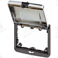 MURRELEKTRONIK Modlink double frame: 2-Way Mounting Frame, Black Nylon Housing, Gray ABS Lid, IP65 (MPN 4000-68523-0000001). Key specifications — Brand: MURRELEKTRONIK; IP Rating: IP65; Product Type: Frame with Cover; Color: Black; Material: Nylon; Compatible Inserts: Modlink MSDD Panel Interface Inserts; Housing Type: 2-Way Mounting Frame.