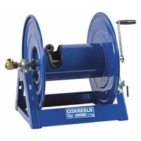 COXREELS Hand Crank Hose Reel: 200 ft (3/4 in I.D.), Nitrile, Brass, Blue, 3,000 psi Max Op Pressure (MPN 1125-5-200). Key specifications — Hose Capacity: 200 ft (3/4 in I.D.); Seal Material: Nitrile; Reel Color: Blue; Swivel Material: Brass; Brand: COXREELS.