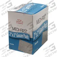 MEDIQUE Gauze Pad: 2 in Dressing Lg, 2 in Dressing Wd, Gauze, Sterile, Fastener Not Included, 25 PK (MPN 60673). Key specifications — Water Resistance: Not Water Resistant; Unitized: Unitized; Manufacturer Part Number: 60673; Package Type: Box; Product Type: Gauze Pad; Sterility: Sterile; Brand: MEDIQUE; Fastener Included: Fastener Not Included.