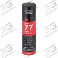 3M Spray Adhesive: Super 77, Gen Purpose Bonding & Repair, 16.75 oz, Aerosol Can, Clear (MPN SUPER 77). Key specifications — Primary Applications: General Purpose Bonding & Repair; Brand: 3M; Adhesive Color: Clear; Features: Fast and Aggressive Tack; Materials Bonded: Cardboard; Spray Pattern: Mist; Standards: MMM-A-1055B; Product Type: Spray Adhesive.