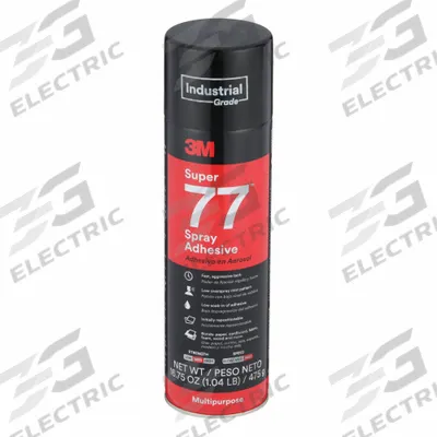 3M Spray Adhesive: Super 77, Gen Purpose Bonding & Repair, 16.75 oz, Aerosol Can - General Purpose Spray Adhesives