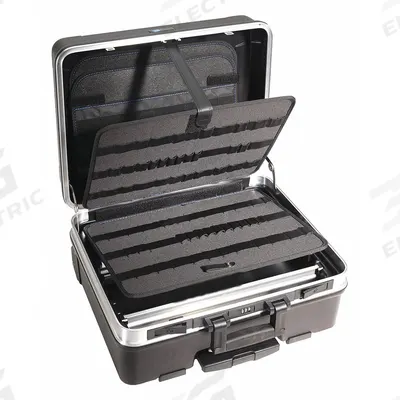 WESTWARD Tool Case: 17 5/16 in W 10 in D 20 5/16 in H, Plastic, Black, Hinged Lid - Plastic Tool Cases