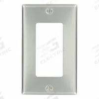 LEVITON Wall Plate: Duplex Outlet, 1 Gang, Std Size (MPN 83401). Key specifications — Brand: LEVITON; Material: Aluminum.