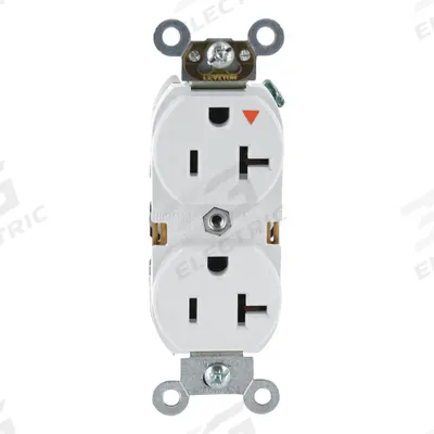 LEVITON Receptacle: Duplex, 5-20, White, 125V AC, 20 A, 2 Pole / 3 Wire (MPN 5362-IGW) - General Purpose Receptacles