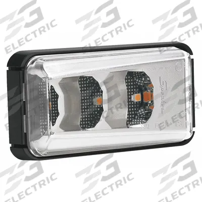 J.W. SPEAKER Side Turn Marker Lamp: LED, Turn Signal Light, Clear, Rectangular - Turn Signal Lights
