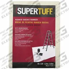 TRIMACO Drop Cloth: Extra Heavy Duty, Rubber, 23 mil Thick, 4 ft Wd, 12 ft Lg, Beige, Butyl-Coated (MPN 80207). Key specifications — Color: Beige; Features: Tumble Dry Low; Coating Type: Butyl-Coated; Material: Rubber; Brand: TRIMACO.