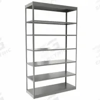 HALLOWELL Metal Shelving: Standalone, Heavy-Duty, 48 in x 18 in, 84 in Overall Ht, 7 Shelves (MPN DT5712-18HG). Key specifications — Frame Material: Steel; Shelving Material: Steel; Assembled: Unassembled; Color: Gray; Brand: HALLOWELL.