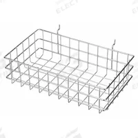 MARLIN STEEL WIRE PRODUCTS Storage Basket: Display Basket, Steel, Chrome-Plated, Silver (MPN 923-12)