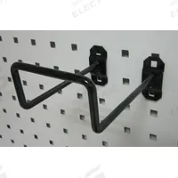 APPROVED VENDOR Double Closed Pegboard Hook: 5 1/2 in x 4 in, Screw-In, Surface, Black (MPN 5TPN8). Key specifications — Mounting Type: Surface; Color: Black; Accessory Type: 80-Degree Closed Hook; Locking System: Screw-In; Brand: APPROVED VENDOR.