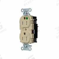 HUBBELL Receptacle: Hospital Grade, Duplex, 5-15R, Ivory, 125V AC, 15 A, 2 Pole / 3 Wire (MPN 8200STITR)