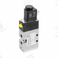 AVENTICS Solenoid Air Control Valve: Five-Way / Two-Position, Female 1/8 in BSPT, 26 mm BSPT, Spool (MPN 5777050220). Key specifications — attr1078830: Glass-Filled Nylon; attr1078874: Spring Return; attr1078854: Normally Open/Normally Closed.