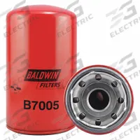 BALDWIN FILTERS Oil Filter: B7005, 1 1/2"-12 Thread Size, 8 1/8 in Overall Ht, Oil, Hino/Hitachi. Key specifications — Baldwin Interchange: B7005; Brand: BALDWIN FILTERS; Compatible Vehicle Make: Hino; Includes: Integral Gasket; Media Material: Cellulose.