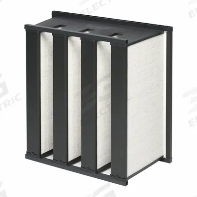 GRAINGER V-Bank Air Filter: 24 in x 24 in x 12 in, Fiberglass, Double Header - MERV 14 V-Bank Air Filters