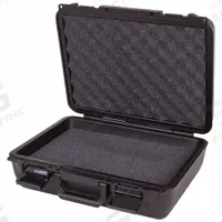 FLAMBEAU Protective Case: 10 in x 14 3/8 in x 5 5/8 in Inside, Solid, Black, Stationary, 3 lb Wt (MPN 50430F). Key specifications — Closure Type: Single Throw; Brand: FLAMBEAU; Carry-On Size: No.