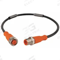Cordset: M12 Male Straight X M12 Female Straight, 5 Pins, Black, PUR, 0.3 m Cable Lg (MPN EVC010). Key specifications — Cable Jacket Color: Black; End 1 Gender: Male; End 1 Mounting Orientation: Straight; End 2 Gender: Female; End 2 Mounting Orientation: Straight; End 2 Connection Type: M12; IP Rating: IP69K; Brand: IFM.