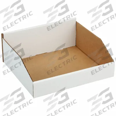 PACKAGING CORPORATION OF AMERICA Corrugated Shelf Bin: 11 in Overall Lg, 12 1/4 in x 4 3/4 in - Light-Use Cardboard Shelf Bins