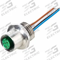 MURRELEKTRONIK Cordset: M12 Female – Front Mounting Receptacle, A, 5 Pins, 0.2 m Wire Lead Lg (MPN 7024-13561-9720020). Key specifications — Cable Jacket Material: PP; IP Rating: IP67; Brand: MURRELEKTRONIK; Wire Size: 0.34 sq mm; Coding: A.