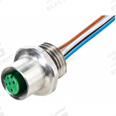 MURRELEKTRONIK Cordset: M12 Female – Front Mounting Receptacle, A, 5 Pins - Food & Beverage M12 Receptacles for Signal & Low-Power Applications