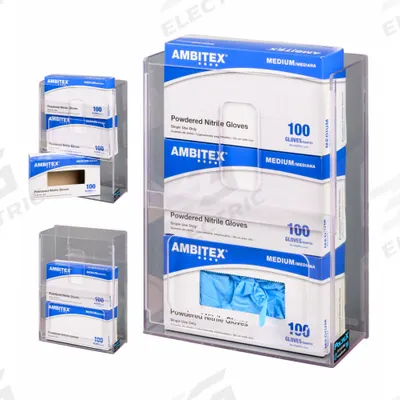 POLTEX Glove Box Holder: 4 in Overall Wd, 13 7/8 in Overall Ht, 10 1/4 in Overall Lg - Lab Storage Bins