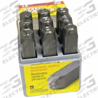 C.H. HANSON Hand Stamp Kit: 0 to 8 (With 6 Serving as 9), 1/4 in Character Ht, 3 in Shank Lg, Steel (MPN 26641). Key specifications — Brand: C.H. HANSON; Material: Steel; Characters Included: 0 to 8 (With 6 Serving as 9).