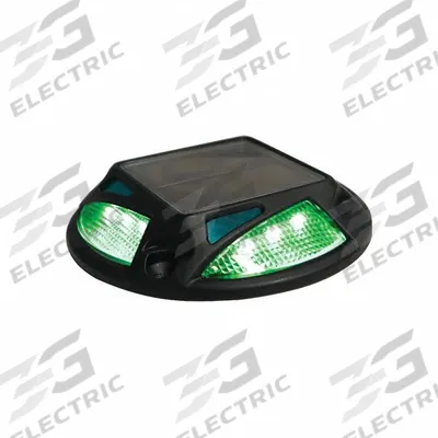 RAILHEAD GEAR Green Solar LED Light: Solar, 4 13/16 in Overall Dia, 7/8 in Overall Ht - LED Solar-Powered Rail and Track Lights