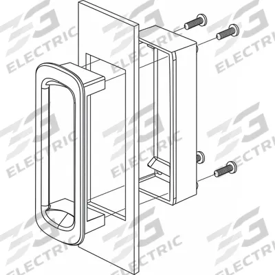 ROHDE Recessed Pull Handle: Threaded Holes, Plastic, Gray, Tray, 5.5 in Overall Lg - Oblong Recessed Pull Handles