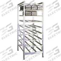 NEW AGE Can Rack: Full Size, 9 Shelves, 162 Cans Held, Stationary, 71 in Overall Ht, 35 1/4 in Dp (MPN 6259). Key specifications — Material: Aluminum; Brand: NEW AGE; Full Size/Half Size: Full Size; Mobile/Stationary: Stationary; NSF Certified: Yes.