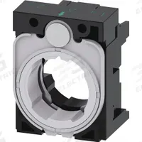 SIEMENS Holder: 22 mm Panel Mounting Size, For Series 3SU (MPN 3SU1500-0AA10-0AA0). Key specifications — attr1023385: Black; attr1023392: Holder; attr206594: 3SU1500-0AA10-0AA0; attr1023386: Push Buttons; attr1023389: 3SU; attr1023390: Plastic; attr211286: SIEMENS.