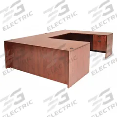 REGENCY U-Shaped Office Desk: Melamine, Cherry, 2 Pedestals, 4 Drawers, 71 in Overall Wd (MPN LUD7135CH). Key specifications — Desktop Material: Melamine; Includes Modesty Panel: Yes; Kit Product Type: U-Shaped Office Desk; Desktop Color: Cherry; Brand: REGENCY; Frame Color: Cherry; Frame Material: Melamine; Product Type: U-Shaped Office Desk.