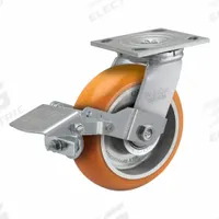 ALBION Caster: Debris-Resistant/Quiet-Roll/Shock-Absorbing, Kingpinless Swivel, Polyurethane, Ball (MPN 170AN04228SFBE). Key specifications — Wheel/Tread Color: Orange; Brand: ALBION.