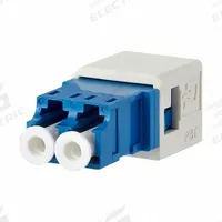 METZ CONNECT Fiber Optic Adapter Insert: Plastic, Fiber Optic, 2 Ports, Equipped (MPN 1402L00820MI). Key specifications — Housing Material: Plastic; Includes Connector: Equipped; Product Type: LC-D Adapter; Connector Color: Blue; Connection Type: Fiber Optic.