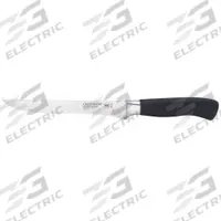CRESTWARE Boning Knife: Straight, 6 in Overall Lg, Steel Blade, Santoprene Handle, Black Handle (MPN KN140). Key specifications — Brand: CRESTWARE; Blade Material: Steel; Blade Type: Straight; Edge Style: Sharp Edge; Forged/Stamped: Forged; Handle Color: Black; Handle Material: Santoprene; Knife Type: Boning Knife.