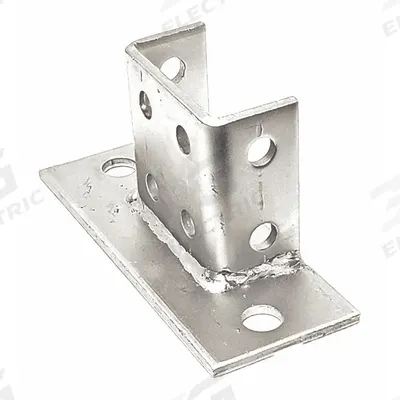 VAST Strut Channel Fitting: 1 5/8 in x 3 1/4 in For Strut Channel Size, 8 Holes - Post Bases for Double Channels