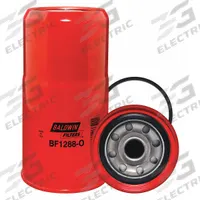 BALDWIN FILTERS Fuel Filter: Spin-On, 4 7/8 in Outside Dia, 1 1/4"-12 Thread Size, Cellulose (MPN BF1288-O). Key specifications — attr1137520: BF1288-O; attr434022: BALDWIN FILTERS; attr427730: Cellulose; attr427731: 3-3/4 in - 10 Thread Bowl; attr1017112: Trucks; attr1017113: Komatsu.