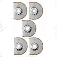FEIN Oscillating Scraper Blade: 3 in Blade Wd, Diamond Grit, Starlock Connection, 5 Pieces, 5 PK (MPN 63502114230). Key specifications — attr1097676: FEIN; attr1097658: Diamond Grit; attr1097655: Semi-Circular.