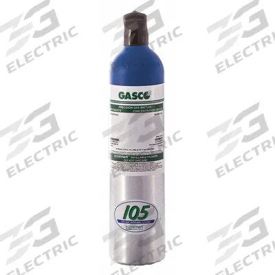 GASCO Calibration Gas: Air, +/-2% Accuracy, CH4, Calibration Gas, 105 L Cylinder Capacity - Calibration Gases for Portable Gas Detectors