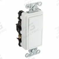 BRYANT Wall Switch: Rocker Switch, 4-Way, Maintained, White, 120/277V AC, 20 A (MPN 9904W). Key specifications — Illuminated: No; Voltage Rating: 120/277V AC.