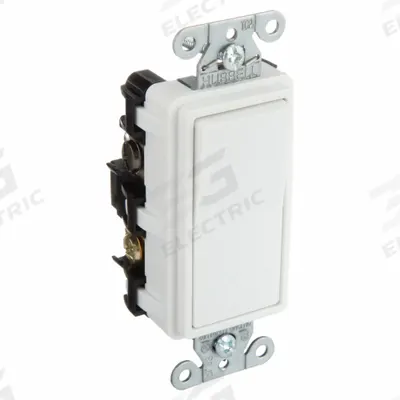 BRYANT Wall Switch: Rocker Switch, 4-Way, Maintained, White, 120/277V AC - Rocker Wall Switches