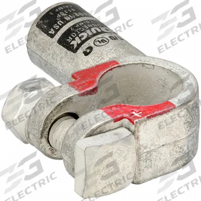 FUSION Battery Terminal: Right Elbow, Crimp, 1/0 ga, Black Color, Positive - Right Elbow Alignment