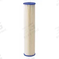 PENTAIR/PENTEK Water Filter Cartridge: 20 micron, Pleated, 20 gpm, 20 in Overall Ht (MPN 255495-75). Key specifications — Brand: PENTAIR/PENTEK; Filter Media: Resin-Impregnated Pleated-Cellulose Polyester.