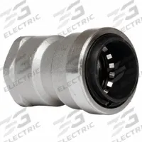 APPROVED VENDOR Push-Fit Adapter Fitting: 1 1/2 in OD x 1 1/2 in Pipe Size, Push-to-Connect x FNPT (MPN SS862FR). Key specifications — Brand: APPROVED VENDOR.
