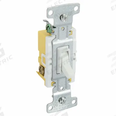 BRYANT Wall Switch: Toggle Switch, 3-Way, Maintained, White, 120V AC - Toggle Wall Switches