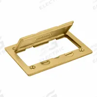 HUBBELL WIRING DEVICE-KELLEMS Floor Box Cover: Rectangular, Gold, Brass, Brushed (MPN S3826). Key specifications — Brand: HUBBELL WIRING DEVICE-KELLEMS; Color: Gold; Cover Shape: Rectangular; Finish: Brushed; Material: Brass.