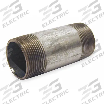 BECK Pipe Nipple: 3/4 in Nominal Pipe Size, 10 1/2 in Lg, Schedule 40, Galvanized Steel - Schedule 40 Threaded on Both Ends Pipe & Pipe Nipples