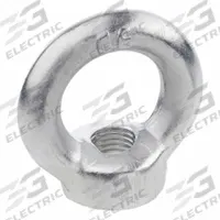JW WINCO Lifting Eye Nut: Steel, C15E, 20 mm Tr Lg, 90 mm Ht, 50 mm Inside Dia, 90 mm Outside Dia (MPN 582-M24-ST)